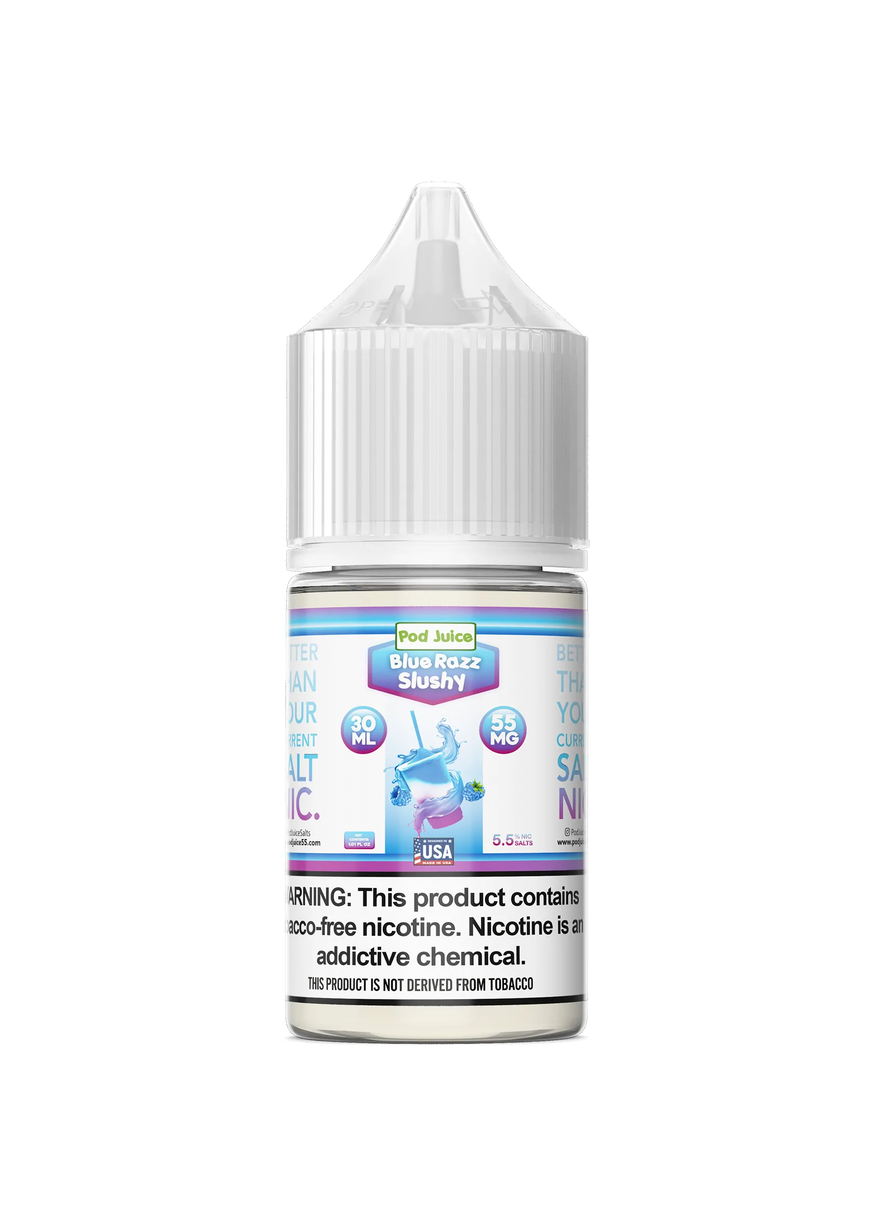 Pod Juice Salts Blue Razz Slushy