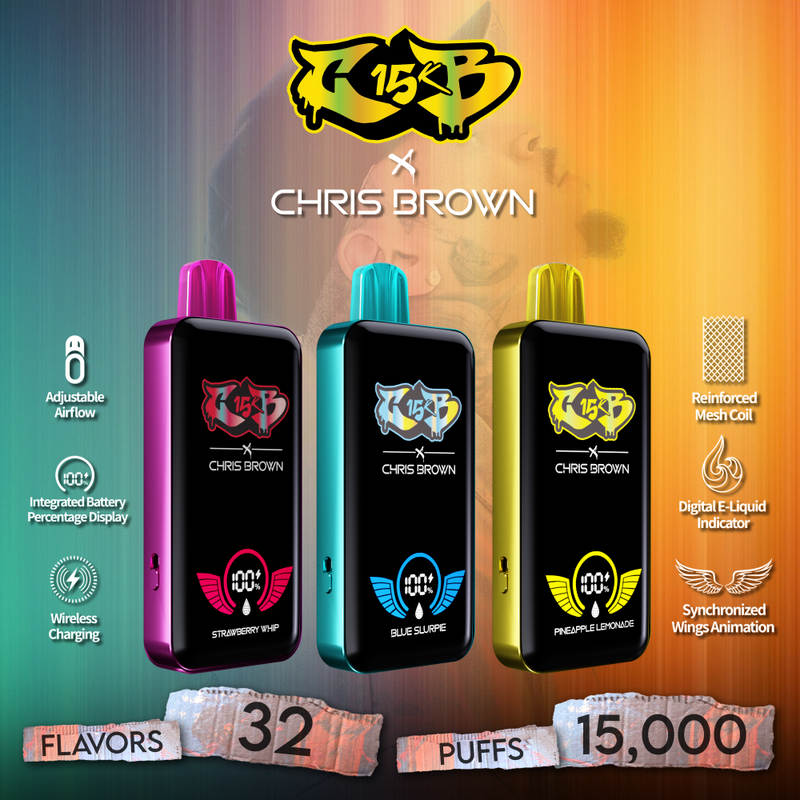 Chris Brown CB15K 15000 Puff Disposable Vape w/ Wireless Charging