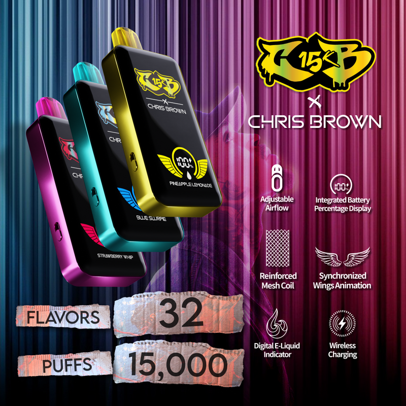 Chris Brown CB15K 15000 Puff Disposable Vape w/ Wireless Charging