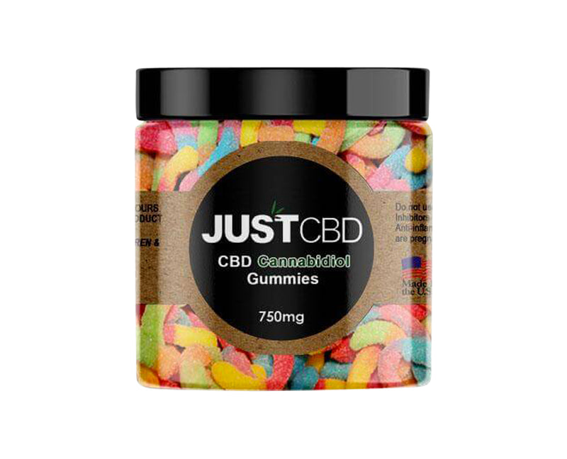 Just CBD, Gummies Sour Worms, 750mg